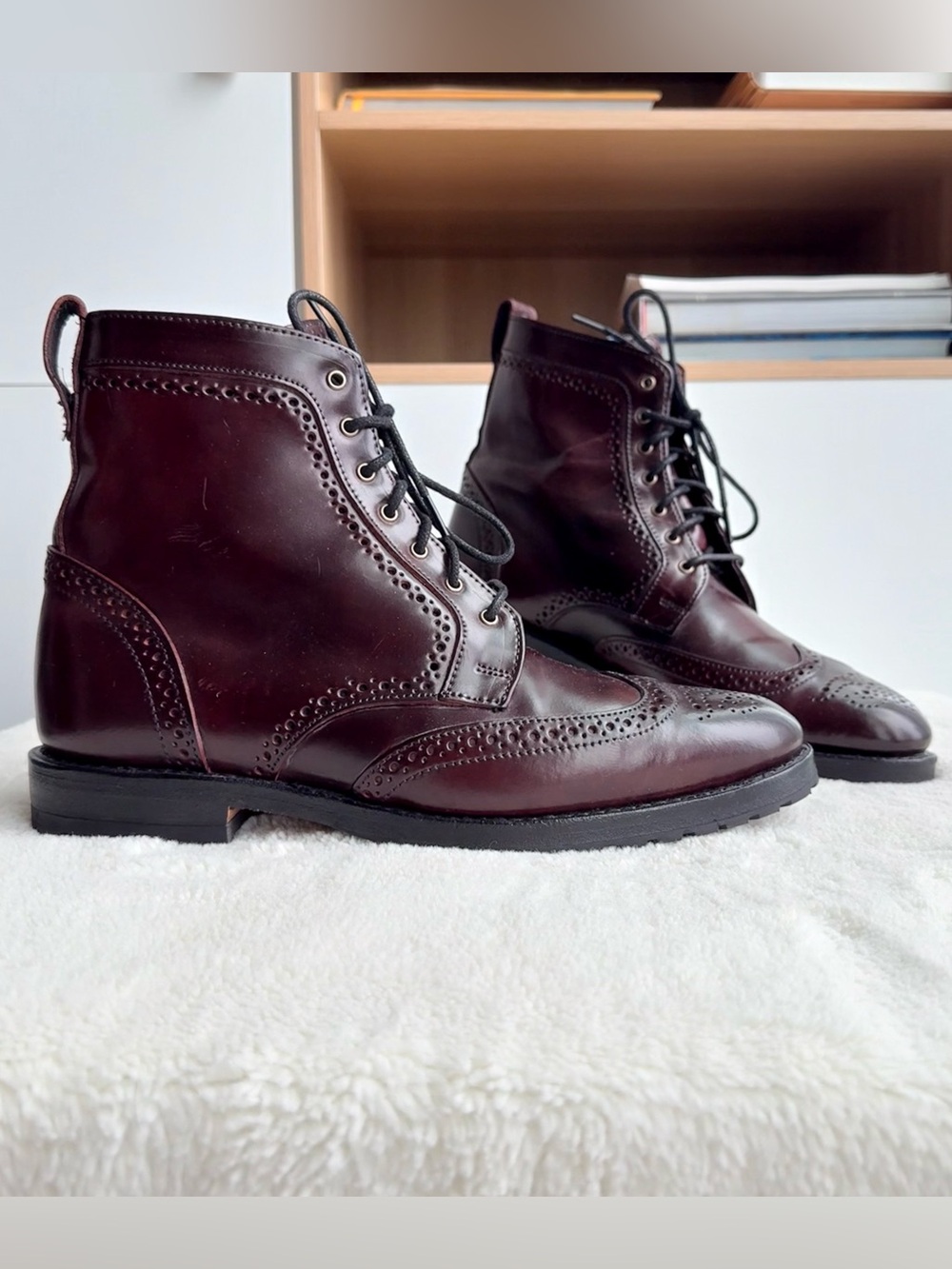 Allen Edmonds Dalton Shell Cordovan Burgundy Dress Boot 9D